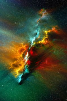 an image of a colorful star in the sky, with text that reads i truly incredible view of the serenity nebula