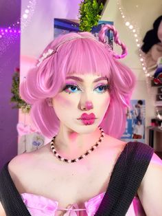 Cupid Monster High Cosplay, Pink Hair Costume Ideas, Pink Hair Costume, Ever After High Cosplay, Cute Clown Makeup