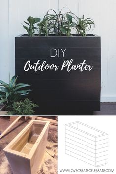 the diy outdoor planter is made from an old crate