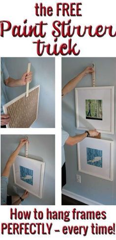 the instructions for how to hang framed pictures