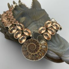 Handcrafted Ammonite Fossil, Morganite 925 Sterling Silver Jewelry Necklace 18" Ammonite Jewelry, Black Agate Necklace, Rose Quartz Necklace Pendants, Porcelain Necklace, Metal Pendant Necklace, Butterfly Necklace Gold, Western Necklaces, Ammonite Fossil, Silver Jewelry Necklace