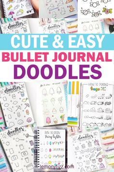 Cute doodles and easy doodling ideas. Start drawing in your bullet journal or planner with this fun and cute easy to draw doodles. Doodle ideas for the beginner or advanced bullet journal addict. #easydoodles #cutedoodles #bulletjournal #doodles Journal Doodle Ideas, Doodles Creative, Journal Hacks, Calendar Doodles, Journals Ideas, Doodling Ideas, Planner Doodles, Bujo Doodles, Heart Doodle