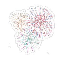 two fireworks stickers on a white background