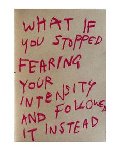 a piece of paper with writing on it that says, what if you stopped tearing your identity and following it instead