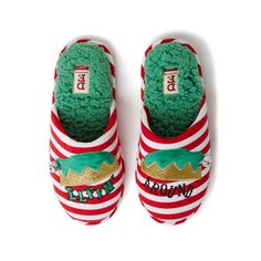 Df By Dearfoams Womens Christmas Elf Scuff Slippers Memory Foam Gucci Platform Sandals, Chestnut Uggs, Blue Slippers, Pink Slippers, Womens Christmas, Sheepskin Slippers, Beaded Sandals, Fuzzy Slippers, Slippers Cozy