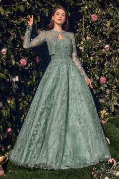 Dress For Functions, Engagement Ball Gown, Gown Designs Indian Wedding Dresses, Frock Gala Design, Modest Gowns Evening, Dresses With Extension Soiree, Function Wear Dresses For Women, Dresses For Function, Long Sleeve Gown Elegant