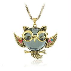 Owl Pendant Necklace, Cheap Necklaces, Pendants Necklace, Rhinestone Fashion, Jewelry Beautiful, Owl Necklace, Owl Jewelry, Owl Pendant, Vintage Owl