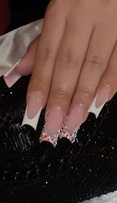 #nails #nailart #nailsofinstagram #manicure #gelnails #nailsoftheday #beauty #nailsart #nail #naildesign #nailsdesign #nailtech #nailsnailsnails #acrylicnails #nailsonfleek #nailstagram #naildesigns #u #nailartist #instanails #nailstyle #nailinspo #nailpolish #gelpolish #inspire #nailswag #love #nailsalon #longnails #unhas #glitternails #gel #explorepage #pedicure #nailaddict #nailporn #fashion #makeup #unhasdecoradas #naturalnails #nailpro #hair #explore #nailsaddict #instagood #coffinnails #ombrenails #beautiful #nailsinspiration #as #nailsmagazine #naillove #frenchnails #glitter #unhaslindas #shortnails #unhasdegel #art #instagram #pinknails French Tip And Diamond Nails, Long Acrylic Nails French Tip Design, Acrylic Nails With Jewels Rhinestones, Long White French Tip Nails With Gems, Long French Tip With Rhinestones, Birthday Diamond Nails, Nails French Tip With Diamonds, French Tip And Rhinestone Nails, Bling Out French Tips