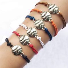 6 Cord Braid Bracelets Featuring A Silver Softball Charm Different Color Cords: Red, White, Black, Orange, Tan, Blue Adjustable Brand New, Never Worn Braided Bracelets, New Set, Black Orange, Softball, Womens Jewelry Bracelets, Different Colors, Red White, White Black, Braids