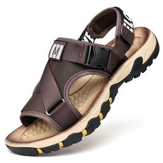 Overview:Unique design, stylish and beautiful.Good material, comfortable feet.A variety of colors, any choice.Specification:Upper material: meshSole Material: RubberStyle: beachWearing style: buckleFunction: BreathableStyle: open toeInside material: no insideColor : Black, Apricot, GreySize: 39, 40, 41, 42, 43, 44, 45, 46, 47Heel height : Middle heel (3-5CM)US EUR UK AUS JPN KOR5.5 37.5 5 5 23.5 2416 38 5.5 5.5 24 2456.5 38.5 6 6 24.5 2487 39 6.5 6.5 25 2517.5 40 7 7 25.5 2548 41 7.5 7.5 26 2578 Brown Sport Sandals For Summer Outdoor Activities, Breathable Leather Sandals For Summer, Summer Breathable Leather Sandals, Casual Breathable Brown Sandals, Brown Casual Breathable Sandals, Casual Brown Breathable Sandals, Non-slip Sandals For Summer Outdoor Activities, Summer Non-slip Sandals For Outdoor Activities, Summer Open Toe Sandals For Outdoor Activities