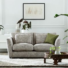 a living room filled with furniture and plants