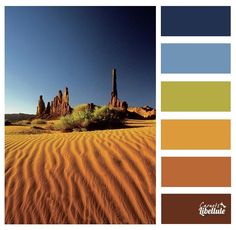 the desert is covered in sand and has many different color schemes to match it's surroundings