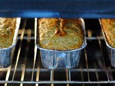 several baked goods are cooking in the oven