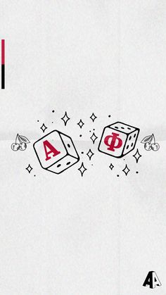 an image of two dices with letters and numbers coming out of them on the side of a piece of paper