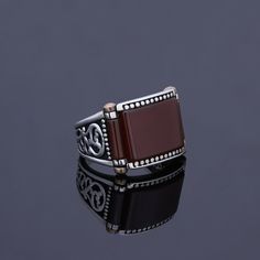 Men's Agate statement ring which will give you a head turning presence. This unique, vintage style, engraved ring has an exquisite design for the polished, refined, and distinguished man. Perfect for casual and formal events, it will make your friends envious as you walk into the room full of confidence and pride and command attention. Ring Details Metal: 925 Sterling SILVER and Bronze Gemstone Type: Agate Stone Wedding Anniversary: 12th and 14th Birthstone: September Astrology Zodiac Sign: Gemi Classic Agate Rings For Formal Occasions, Classic Formal Agate Jewelry, Elegant Brown Signet Ring For Formal Occasion, Elegant Brown Gemstone Signet Ring, Elegant Brown Signet Ring For Anniversary, Elegant Formal Brown Signet Ring, Classic Agate Signet Ring For Formal Occasions, Classic Agate Rings For Anniversary, Vintage Brown Signet Ring As A Gift