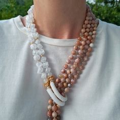 Elegant Multi-strand Long Necklace With Large Beads, Unique Multi-strand Necklace With Large Beads, Luxury Elegant Multi-strand Long Necklace, Luxury Multi-stone Beaded Necklace, Luxury Statement Multi-strand Beaded Necklace, Necklace Aesthetic, Necklace Bead, Necklace Wedding, Jewelry Christmas