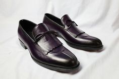 Crafted Leather Classic Black Leather Fringes Tassel Loafers Dress Shoes on Storenvy