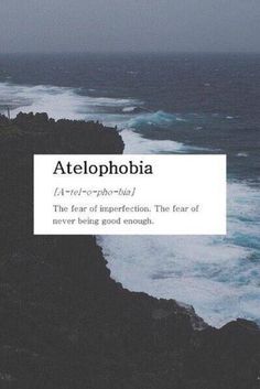 a book cover with the title atelophobia written in black and white