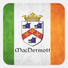 an irish flag with the word macdermott on it's front and side