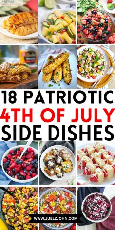 18 Easy patriotic 4th of July side dishes. A wide range of patriotic day sides like grilled corn, salads, and pasta. BBQ side dishes to enjoy on the 4th of July. |4th of July recipes| 4th of July Corn Potato Salad, Easy July 4th Desserts, 4th Of July Dessert Ideas, Recipes 4th Of July, 4th Of July Party Food, Summer Potluck Dishes, Red White And Blue Cupcakes