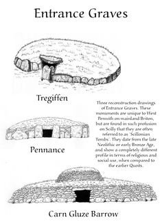 three different types of stonehenge with text describing the names and description for them