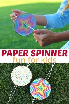 paper spinners are fun for kids to make and they're so much fun