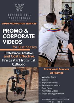 an advertisement for a video production company