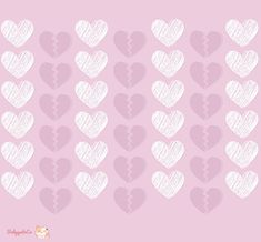 many white hearts on a pink background