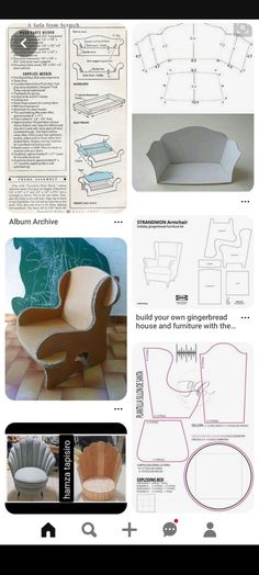 the instructions for how to make an easy chair with paper and glues on it