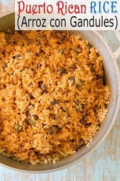 Puerto Rican Rice with Pigeon Peas (Arroz con Gandules) | Kitchen Gidget Arroz Con Gandules Rice Cooker, Arroz Con Gandules Recipe, Rice With Pigeon Peas, Puerto Rican Rice, Yellow Rice Recipes, Sofrito Recipe, Puerto Rico Food, Boricua Recipes, Pigeon Peas