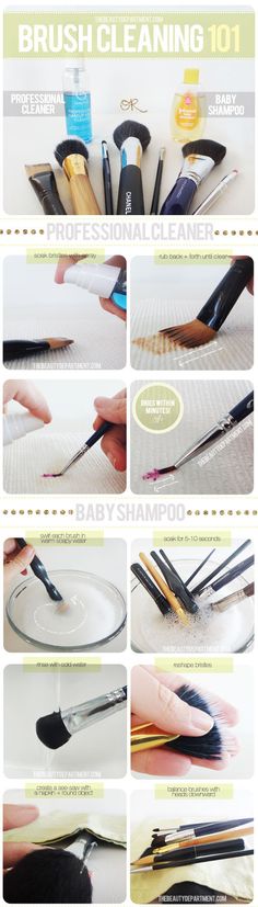 TheBeautyDepartment.com Brush Cleaning 101 Makeup Tip, Brush Cleaning, Baby Shampoo, Glitter Eyeshadow, Eyeshadow Brushes