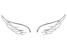 the outline of an angel's wings on a white background