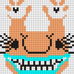 a cross stitch pattern of a cartoon character with teeth and fangs on it's face