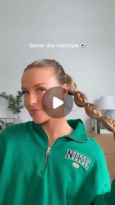 Hair Styles To Do By Yourself, Soccer Hairstyles Bubble Braids, Soccer Ponytail Hairstyles, Braided Bubble Ponytail, Bubble Braid With Mini Braid, Sporty Hairstyles For Thick Hair, Hair Styles For Soccer Players, Bubble Braid With Braid In It, Hair For Soccer Games