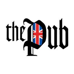 the logo for the pub, which has been changed to look like an old british flag