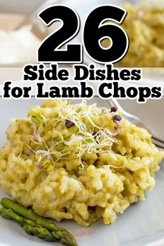 side dishes for lamb chops with text overlay