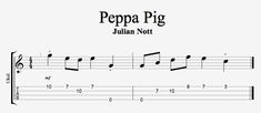 a sheet with the words peppa pig written in black and white, on top of it