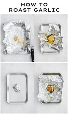 how to roast garlic in tin foil on a baking sheet and then put it in the oven