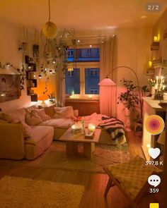 a living room filled with furniture next to a window