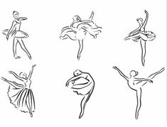 six ballerinas in different poses