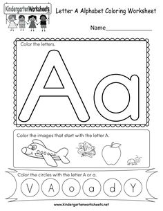 an alphabet worksheet with the letter a