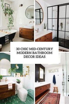 the top ten bathroom decor ideas for mid century style bathrooms and bathtubs in various styles