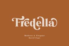 the font used in this typeface is called friedella modern and elegant serif font