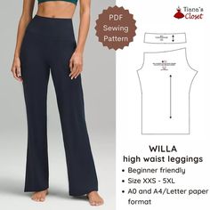 a women's crop top and pants sewing pattern