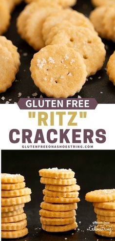 gluten free ritz crackers are stacked on top of each other and ready to be eaten