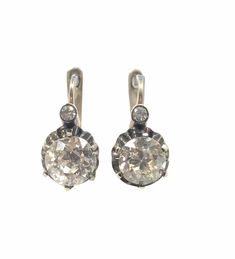 Victorian Silver Set 2.33 Carat Old Mine Cut Diamond Earrings For Sale at 1stdibs Silver Basket, Old Mine Cut Diamond, Antique Jewelry, Belly Button Rings, Diamond Earrings, Diamond Cuts, For Sale, Silver