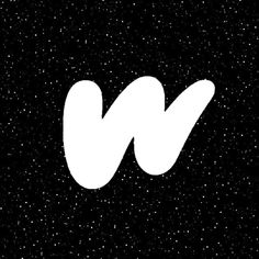 the letter w is written in white on a black background