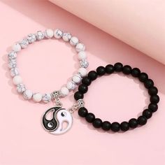 Elevate your style with this stunning Tai Chi Yin Yang Pendant Stone Beads Couple Bracelet for both men and women. It's perfect for any occasion - from engagement to graduation. The handmade black and white stone beads add a touch of elegance to your outfit. 🌟💫 #TaiChiYinYang #CoupleBracelets #BeadedJewelry #StoneBeads #Handmade #FashionAccessories #yinyangbracelet #yinyang #bracelet #yinyangbracelets #jewelry #friendship #yinyangtattoo #yinyangbalance #menbracelets #freeshipping #eBay Bracelet Couple, Couple Jewelry, Couple Bracelets, Cross Bracelet, Tai Chi, Gemstone Bracelets, Yin Yang, Black Beads, Stone Pendants