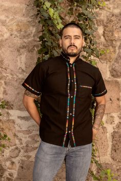 Beautiful Traditional Guayabera for Men. This elegant button up Shirt is perfect for a special occasions such as Mexican Fiestas, Quinceañeras, Weddings, etc. More styles available here: https://www.etsy.com/es/shop/SoleiEthnic?ref=seller-platform-mcnav&section_id=26873542 Men Formal, Mens Oxfords, Collared Shirt, Collar Shirts, Button Up Shirt, Traditional Style, Gifts For Him, Father's Day, Button Up Shirts