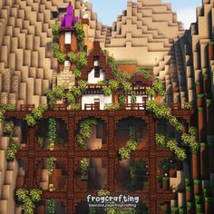 Mountain Houses In Minecraft, Minecraft Stairs, Minecraft Building Guide, Minecraft Interior Design, Minecraft Medieval, Cute Minecraft Houses